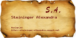 Steininger Alexandra névjegykártya